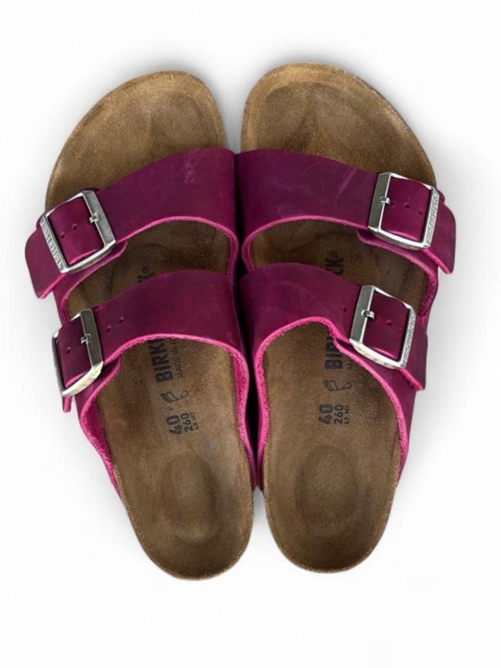 Birkenstock Arizona Festive Fuchsia Oiled Leather Sandals EU 40 Womens 9 Regular